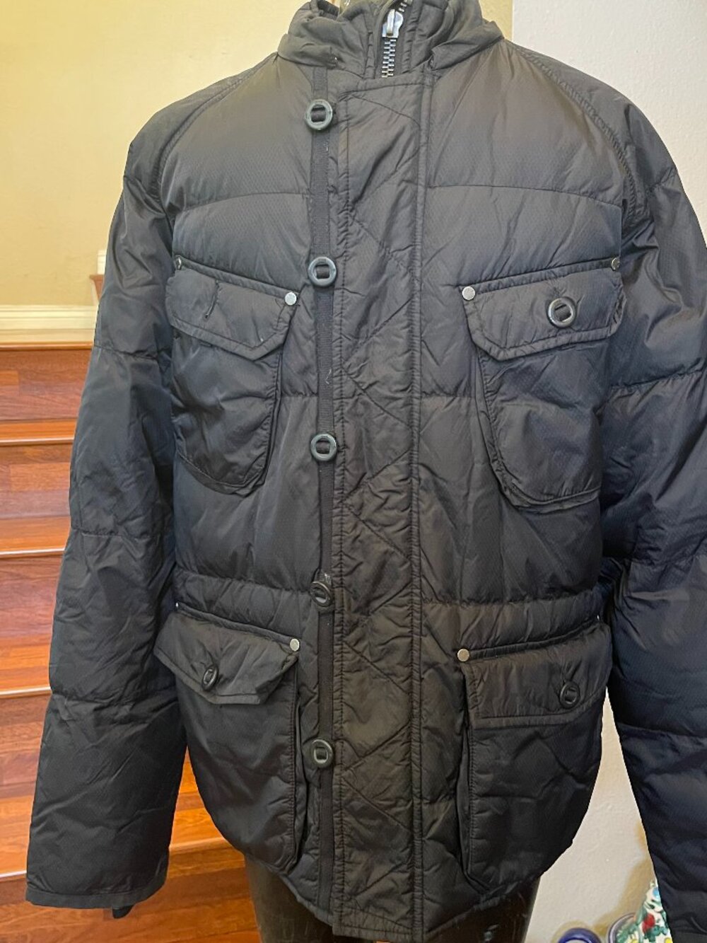 ZARA MAN COLLECTION Black Medium Light Puffer Outdoor Jacket Parka **see desc.**